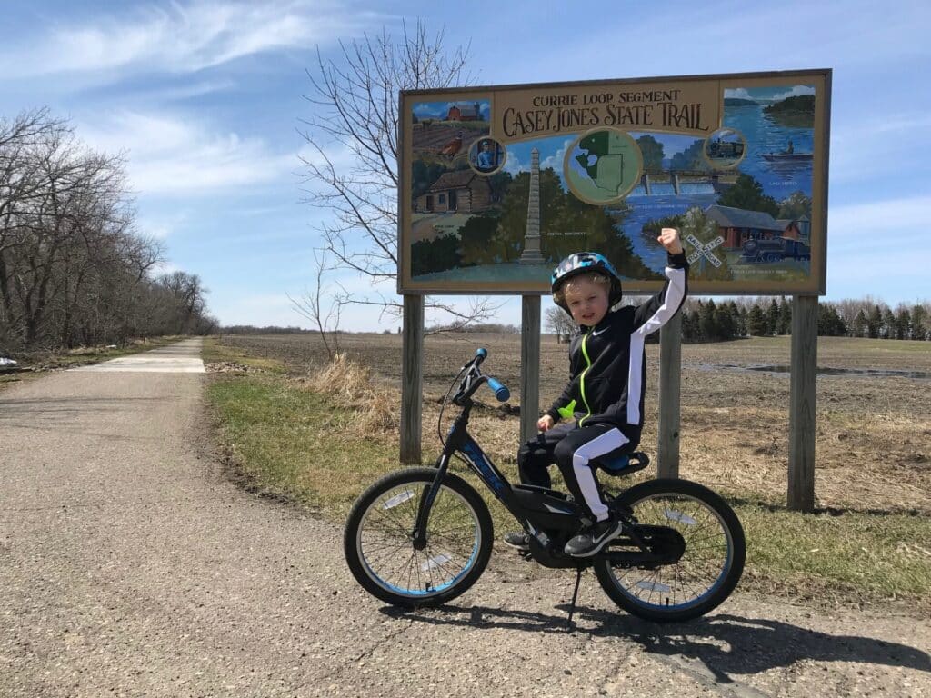 Boy Riding Bike on Casey Jones State Trail