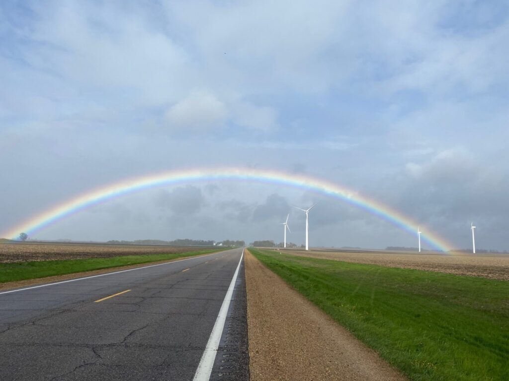 Wind Tubines and Rainbow