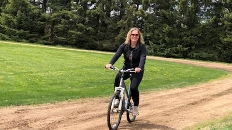 biking on trail in Minnesota